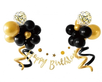 Σετ Μπαλόνια 31τμχ Happy Birthday Μαύρο-Χρυσό 2437403