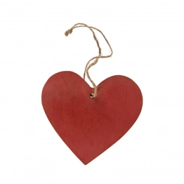 Διακοσμητική Καρδιά Κρεμαστή Ξύλινη Κόκκινη Art Et Lumiere 16x15εκ. 04731