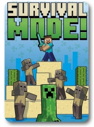 Κουβέρτα Κούνιας Fleece 100x140εκ. Mojang Minecraft 53 Blue Digital Print DimCol