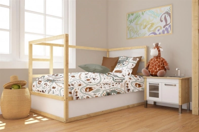 Πάπλωμα Μπεμπέ Βαμβακερό Κούνιας 120x160εκ. Countryside 580 White-Mint DimCol 31111121059