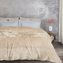 Κουβέρτα Fleece Μονή 160x220εκ. Blankets 1187 Μπεζ Das Home