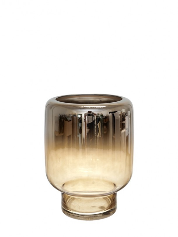 Βάζο Χειροποίητο Φυσητό Γυαλί Καφέ-Ασημί 19x25,5εκ. Zen Collection 25.43.52108
