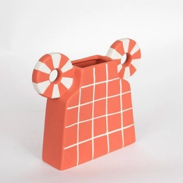 Βάζο Κεραμικό Σομόν-Λευκό 30,6x8x22,5εκ. ESTHETI 752-20207