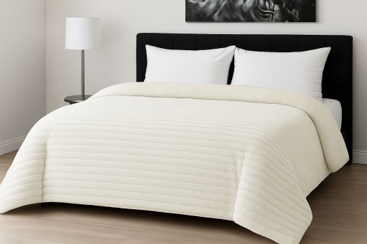 Κουβερτοπάπλωμα Flannel Comfort Διπλό 200x240εκ. Rib Ivory Le Blanc 7005196-12
