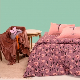 Παπλωματοθήκη Βαμβακερή Μονή 160x245εκ. Dance Mauve Kids Line Melinen 20003178