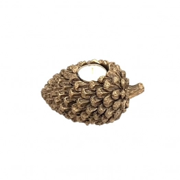 Κηροπήγιο Κουκουνάρα Κεραμική Χρυσή 15,5x10x9,5εκ. Art Et Lumiere 15053