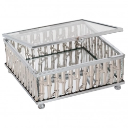 Μπιζουτιέρα Με Καθρέπτη Μεταλλική Ασημί 12x12x5εκ. iliadis 89409