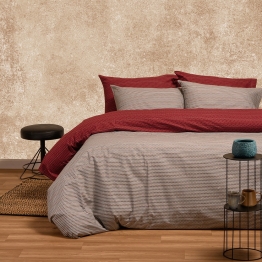 Σετ Σεντόνια Polycotton King Size Με Λάστιχο 180x200+32εκ. Fakir Grey Casual Line Mini Melinen 20004295