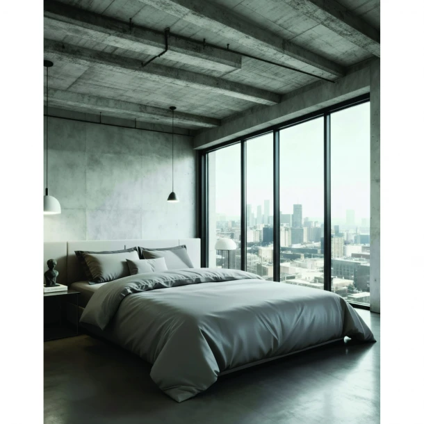 Ζεύγος Μαξιλαροθήκες Βαμβακοσατέν Oxford 50x70εκ. City 3 Dark Grey Makis Tselios