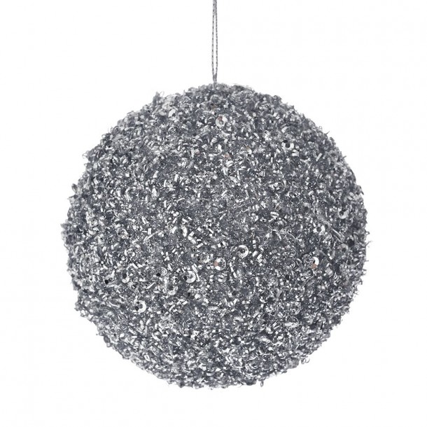 Χριστουγεννιάτικη Μπάλα Polyfoam Ασημί Glitter 8εκ. iliadis 83494