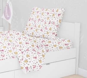 Μαξιλαροθήκη Φανελένια 50x70εκ. Elephant 072 White-Pink DimCol