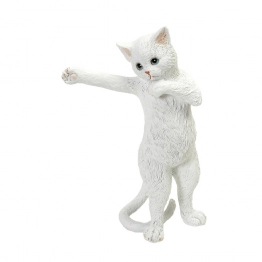 Διακοσμητική Επιτραπέζια Γάτα Polyresin Λευκή ESPIEL 13,5x6,8x21,2εκ. BOD118