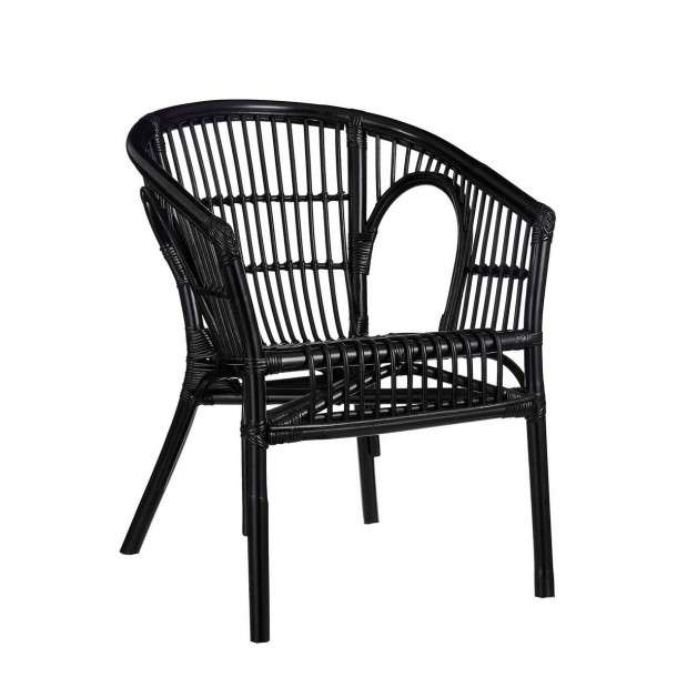 Πολυθρόνα Εξωτερικού Χώρου Rattan Μαύρη 59x58x76εκ. Zambia MSA 20-27-149