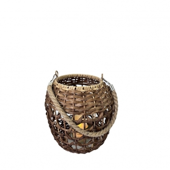 Φανάρι Ξύλινο Με Δοχείο Για Ρεσώ ESPIEL 12x18x21εκ. NAF112