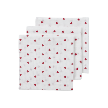 Σετ 3τμχ Απορροφητική Λαβέτα-Μουσελίνα Βαμβακερή Sweet Heart 30x30εκ. Meyco MEY-169.225.69.02.M3