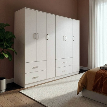 Ντουλάπα εξάφυλλη Lego pakoworld λευκή 180x42x180εκ