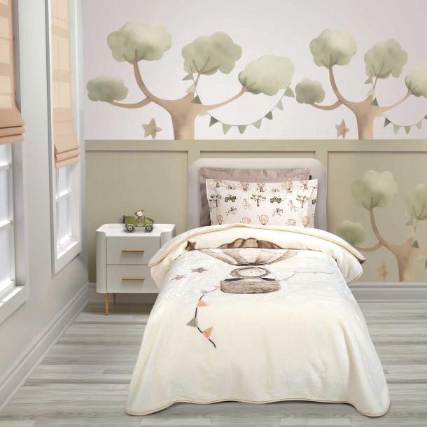 Κουβέρτα Super Soft Velour Μονή 160x220εκ. Junior Essential 8860 Taupe Greenwich Polo Club