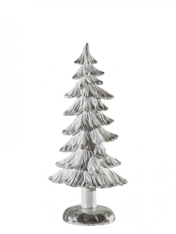 Χριστουγεννιάτικο Διακοσμητικό Δέντρο Polyester Λευκό-Ασημί 14x8x32εκ. Zen Collection 25.41.51880