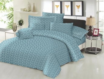 Σεντόνι Μεμονωμένο Εμπριμέ Polycotton Διπλό 200x240εκ. Fern Petrol Komvos Home 7002188-51