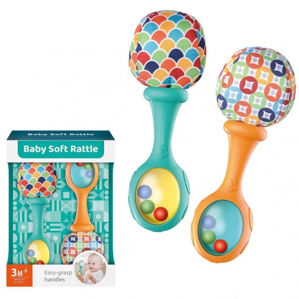 Κουδουνίστρα Σετ 2τμχ Baby Soft 14x5x19εκ. Toy Markt 74-1103