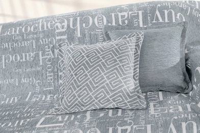 Διακοσμητική Μαξιλαροθήκη 50x50εκ. Polycotton-Acrylic Stamp Silver Guy Laroche