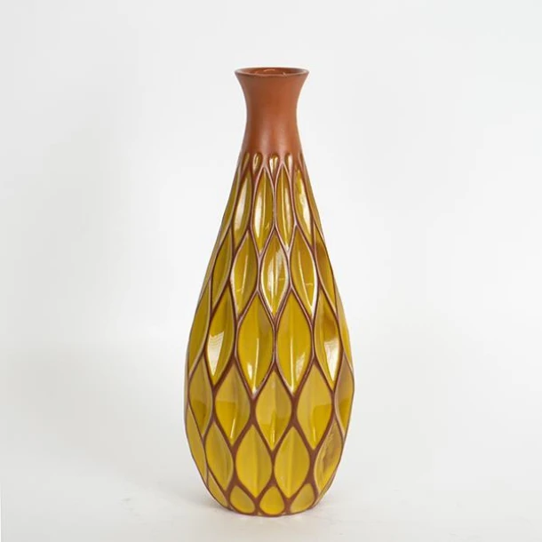 Βάζο Κεραμικό Teracotta-Κίτρινο 14,5x37εκ. ESTHETI 752-20225