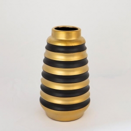 Βάζο Κεραμικό Μαύρο-Χρυσό 14x14x25εκ. ESTHETI 752-20068
