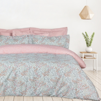 Σετ Σεντόνια Polycotton Υπέρδιπλα Με Λάστιχο 170x200+35εκ. Casual 5428 Μέντα-Ροζ Das Home