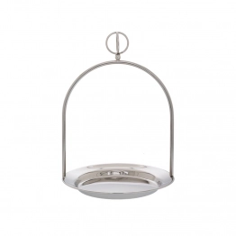 Δίσκος Σερβιρίσματος Μεταλλικός Ασημί Με Χερούλι Φ24x34εκ. iliadis 86767