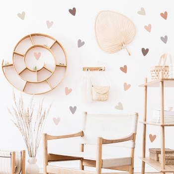 Αυτοκόλλητα Τοίχου Boho Hearts 90x90εκ. Sipo SIP-WS63041