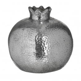 Διακοσμητικό Ρόδι Stoneware Ασημί inart 18x18εκ. 3-70-507-0350