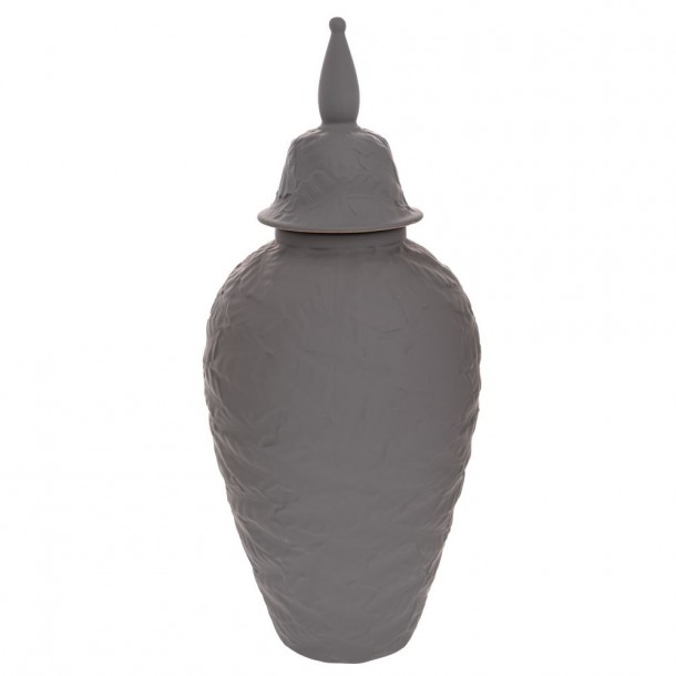 Βάζο Κεραμικό Με Καπάκι Γκρι 17x40εκ. iliadis 91513