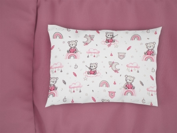 Μαξιλαροθήκη Bebe Βαμβακερή 35x45εκ. Cloudy Bear 582 White-Pink DimCol