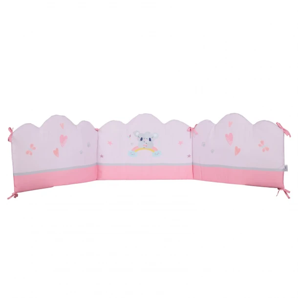 Πάντα Κούνιας Microfiber 45x195εκ. Digital Print Fun 4934 Γκρι-Ροζ Das Baby