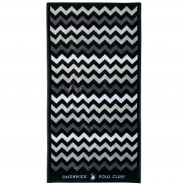 Πετσέτα Θαλάσσης Βαμβακερή 90x180εκ. Essential 4007 Μαύρο-Γκρι Greenwich Polo Club