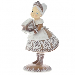 Χριστουγεννιάτικη Διακοσμητική Κυρία Gingerbread Polyresin Καφέ 21x17x33εκ. iliadis 82262