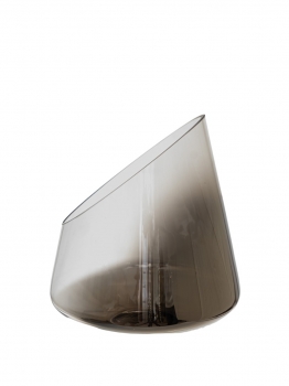 Κηροπήγιο Χειροποίητο Φυσητό Γυαλί Ασημί 23x26εκ. Zen Collection 25.43.52130