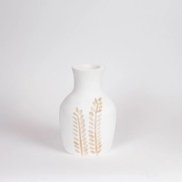 Βάζο Ξύλινο Λευκό-Natural 15x15x25εκ. ESTHETI 819-00681