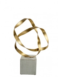 Διακοσμητικό Επιτραπέζιο Χρυσό Με Λευκή Βάση 25x10x26,5εκ. Zen Collection 26.1.52205