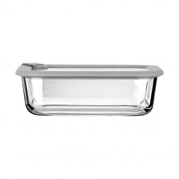 Φαγητοδοχείο Γυάλινο Με Καπάκι Σιλικόνης 1050ml/21,6x16,5x7,4εκ. ColorSeal Γκρι Estia 01-26424