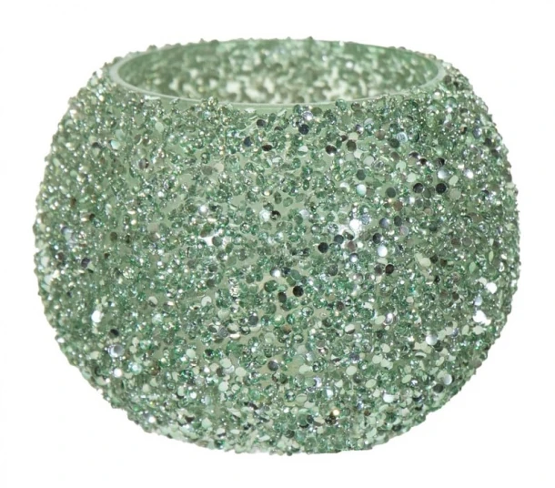 Κηροπήγιο Γυάλινο 11x8,5εκ. Strass Green Art Et Lumiere 30533