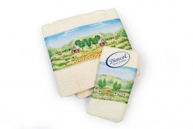 Σετ Πετσέτες 2τμχ Μπεμπέ Βαμβακερές Farm 341 Ecru DimCol