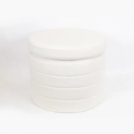 Σκαμπώ Υφασμάτινο Λευκό 45x56εκ. ESTHETI 750-10043