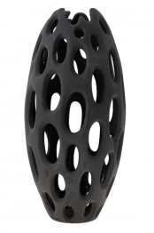 Βάζο Διακοσμητικό Κεραμικό Διάτρητο Ματ Γκρι 20x20x41εκ. Zen Collection 24.25.50196