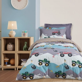 Σετ Σεντόνια Polycotton Μονά 170x260εκ. Kid Line 4926 Πράσινο-Γκρι Das Kids