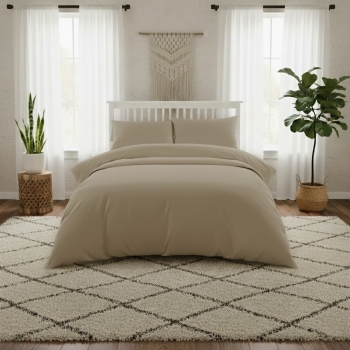 Σεντόνι Μεμονωμένο Βαμβακοσατέν King Size 270x270εκ. Beige Lavish Satin Line Melinen 20005603