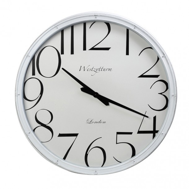 Ρολόι Τοίχου Polyresin Λευκό ESPIEL 76x5,7x76εκ. ROL630