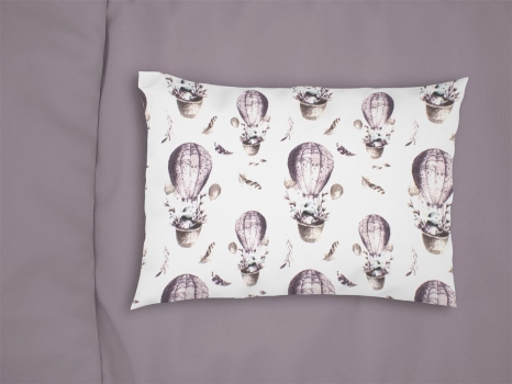 Μαξιλαροθήκη Φανελένια 50x70εκ. Hot Air Ballon 78 Lilac DimCol