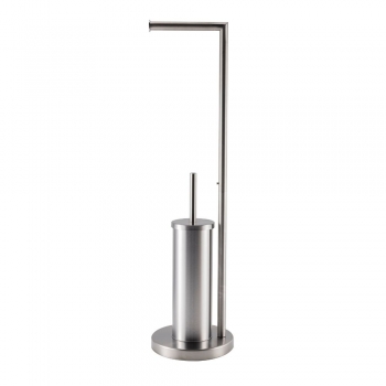Σταντ Χαρτιού Υγείας Και Πιγκάλ Μεταλλικό Inox Ματ 18,5x18,5x72εκ. MRShome DS-1965002