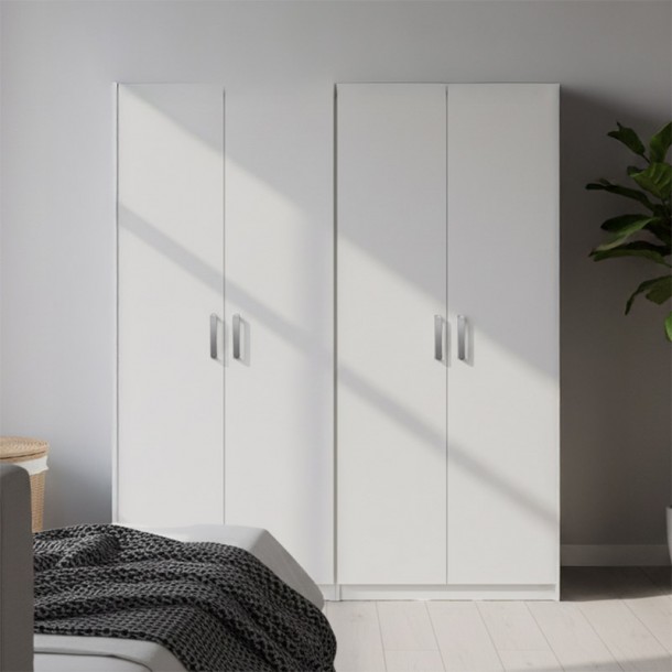 Ντουλάπα τετράφυλλη Lego Ι pakoworld λευκή 160x42x180εκ